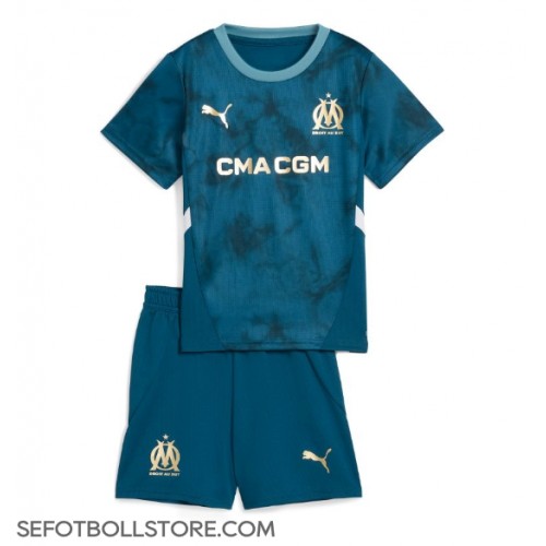 Olympique de Marseille Replika babykläder Bortaställ Barn 2024-25 Kortärmad (+ korta byxor)